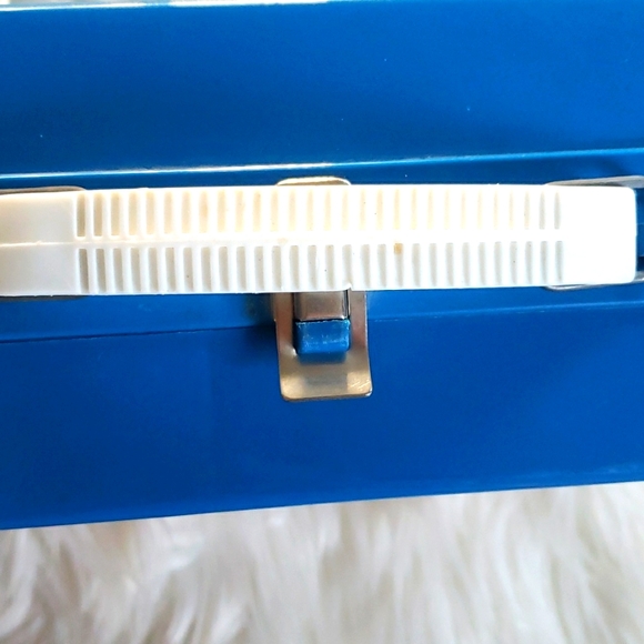 Raggedy Ann & Andy 1973 Vintage Blue Plastic Aladdin Lunch Box Canada Bobbs - Picture 5 of 8